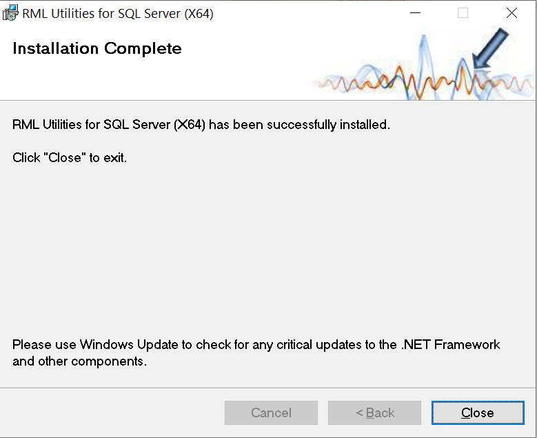 RML Utilities for SQL Server Installation Complete.