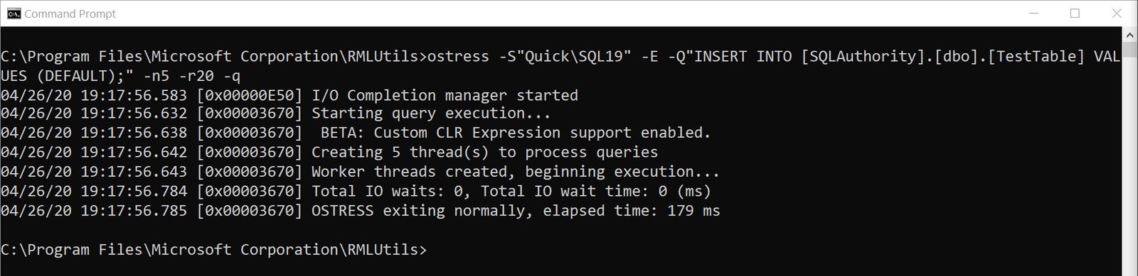 Stress testing tool window.