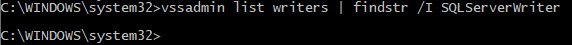 Sql server writer missing in vssadmin list writers.