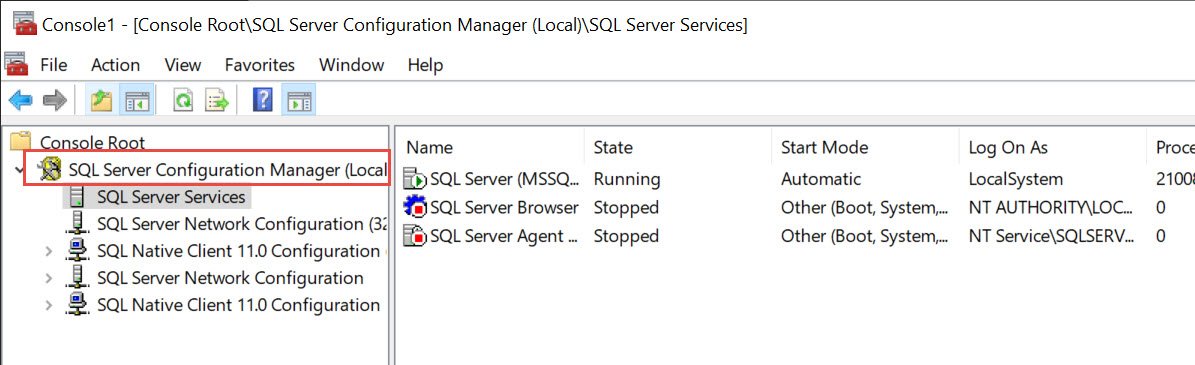 SQL Server Configuration Manager.
