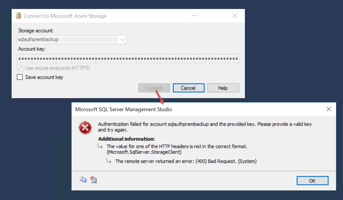 SQL Server Management Studio Error.
