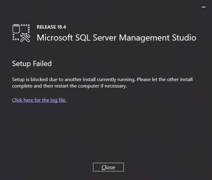 SSMS Install Error