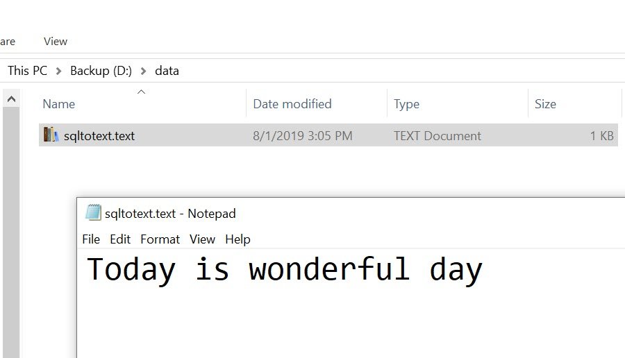 File showing text in Notepad window.